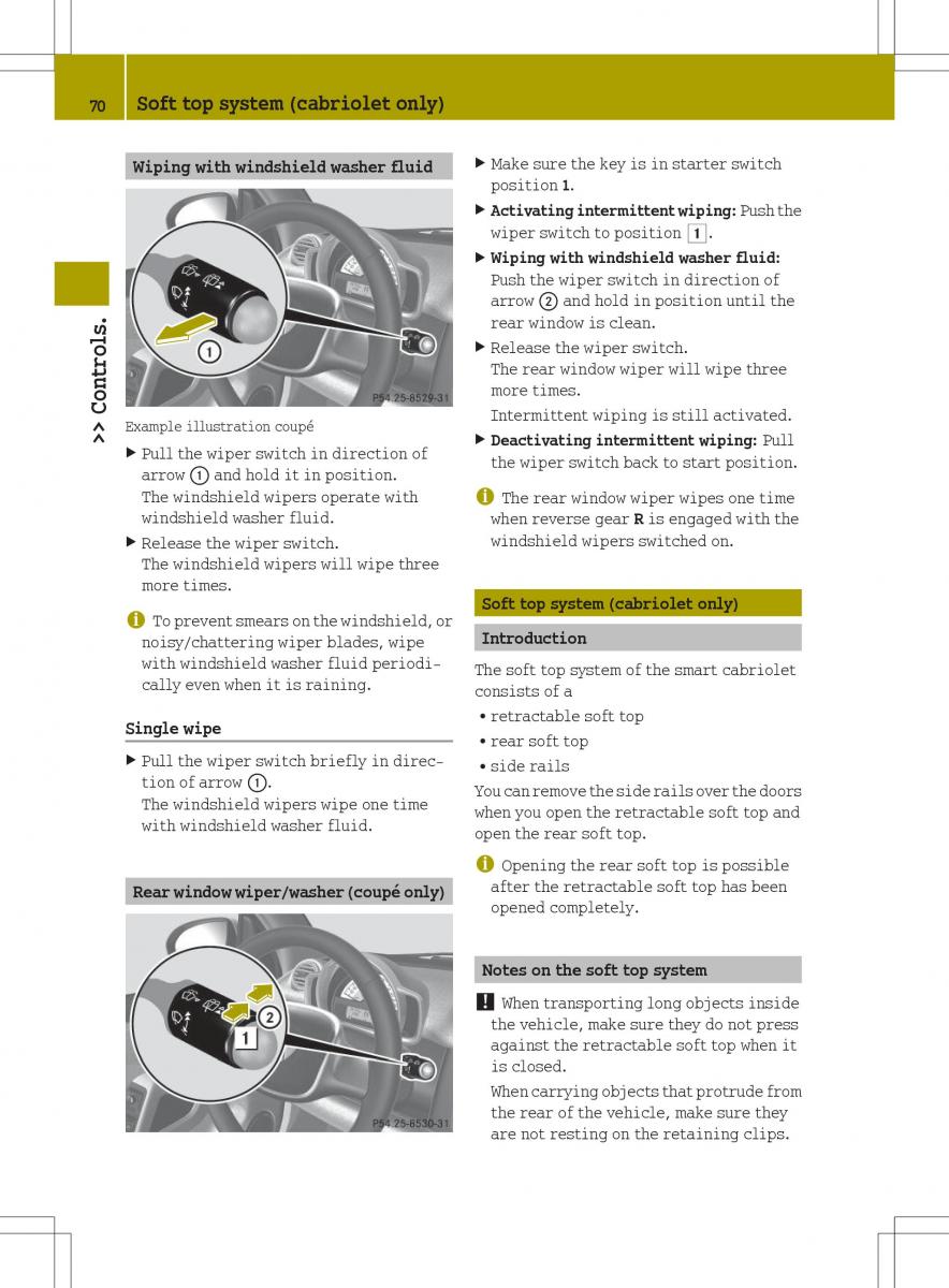 Smart Fortwo ED EV owners manual / page 72