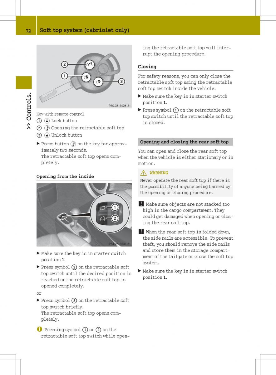 Smart Fortwo ED EV owners manual / page 74