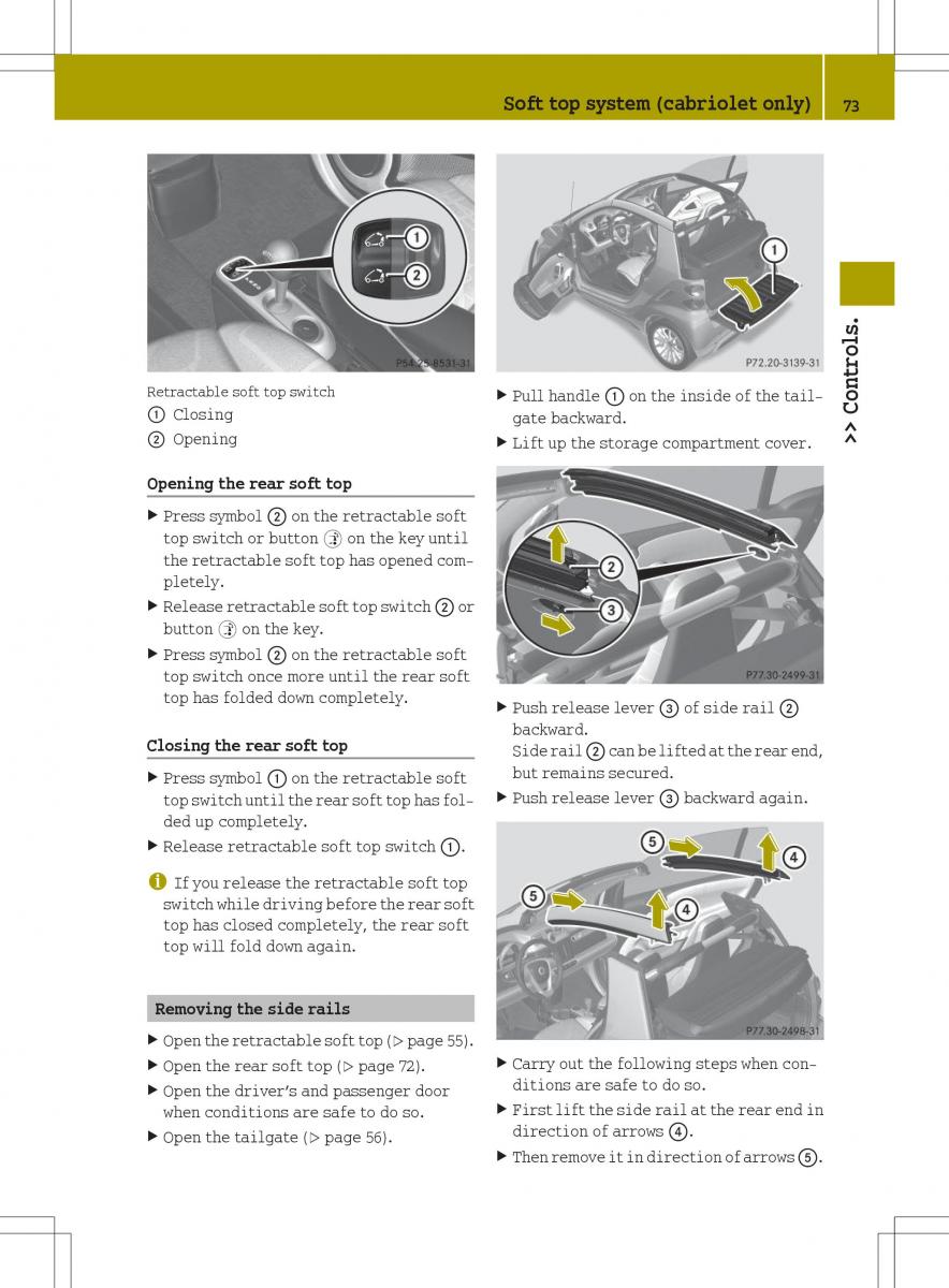 Smart Fortwo ED EV owners manual / page 75