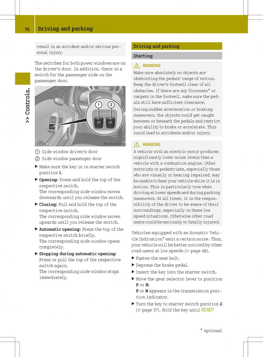 Smart Fortwo ED EV owners manual / page 78