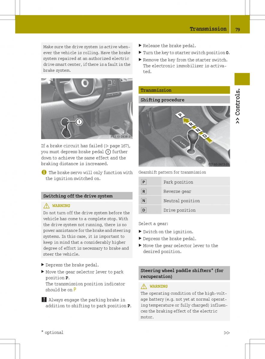 Smart Fortwo ED EV owners manual / page 81