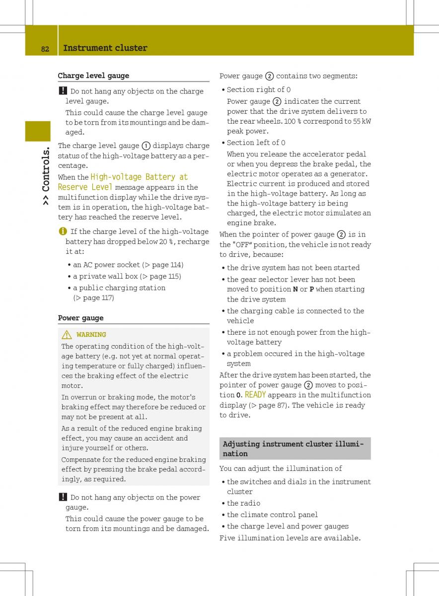 Smart Fortwo ED EV owners manual / page 84