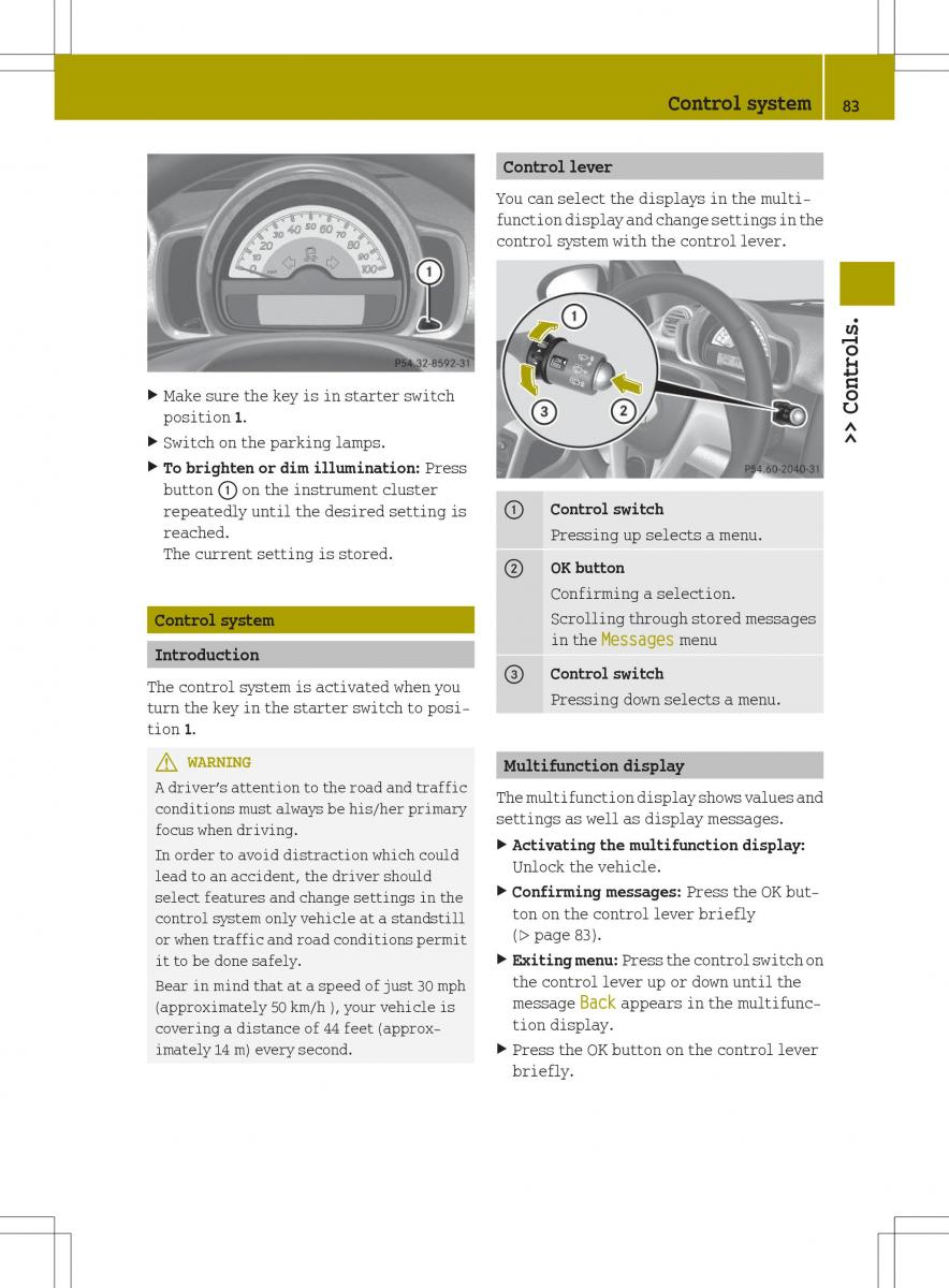 Smart Fortwo ED EV owners manual / page 85