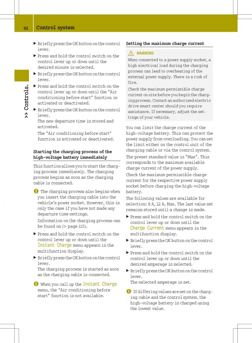 Smart Fortwo ED EV owners manual / page 94