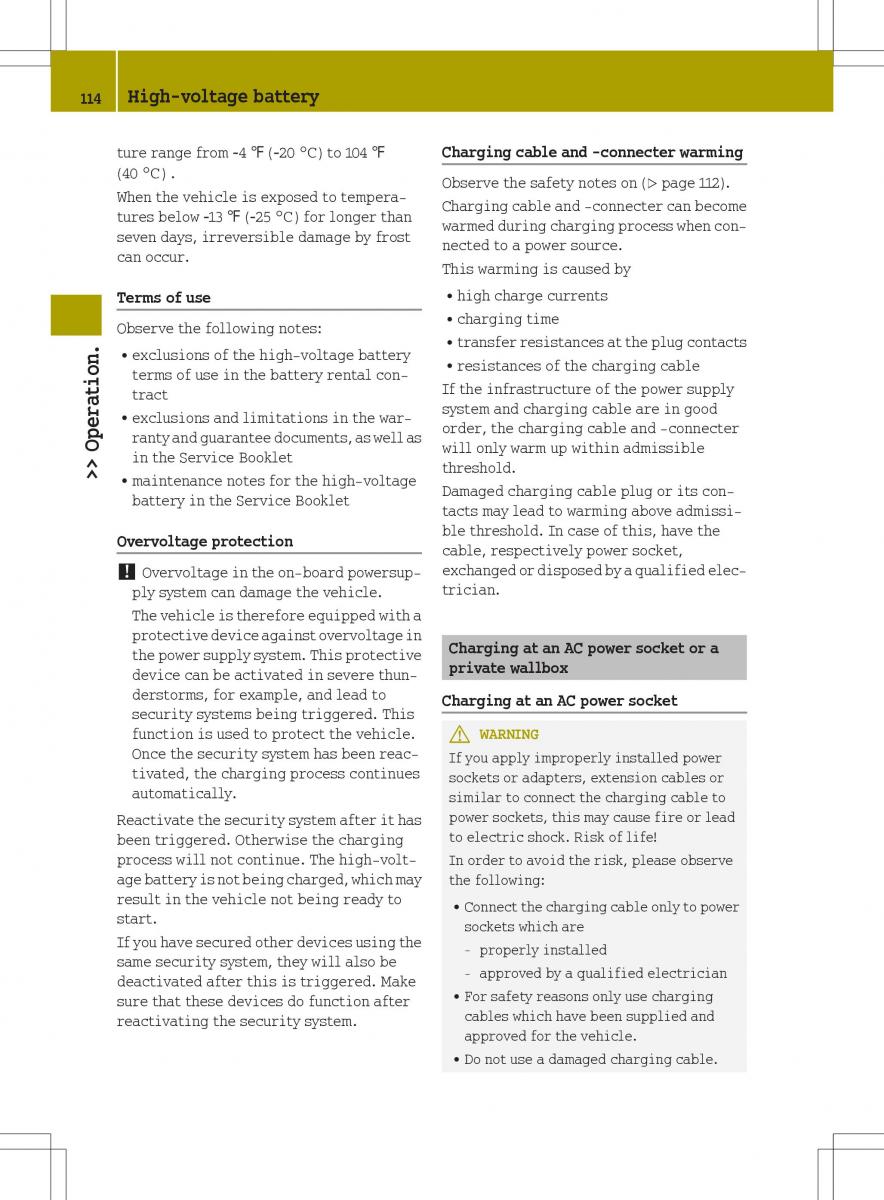 Smart Fortwo ED EV owners manual / page 116