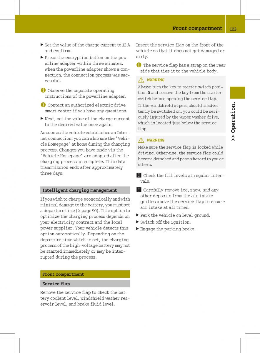 Smart Fortwo ED EV owners manual / page 125