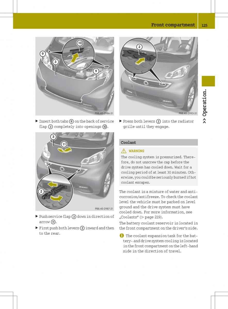 Smart Fortwo ED EV owners manual / page 127