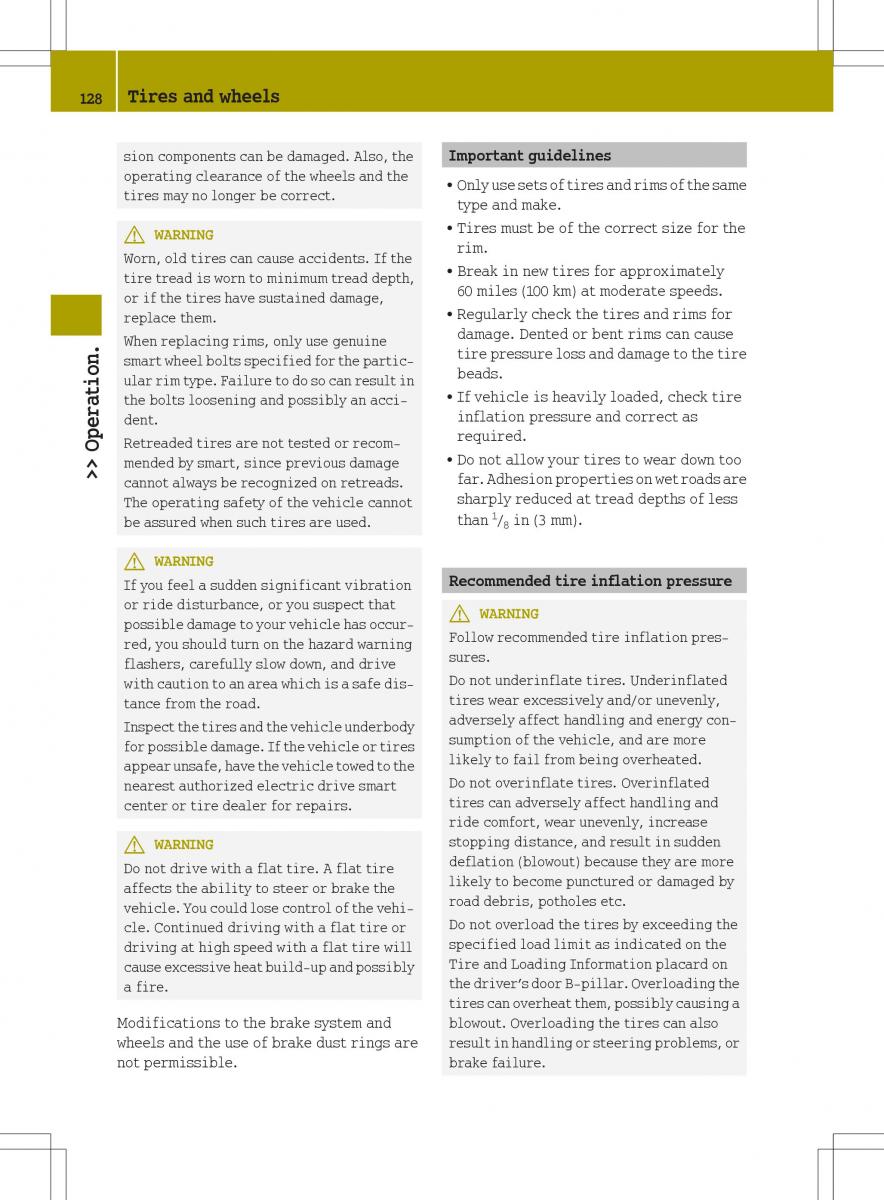 Smart Fortwo ED EV owners manual / page 130