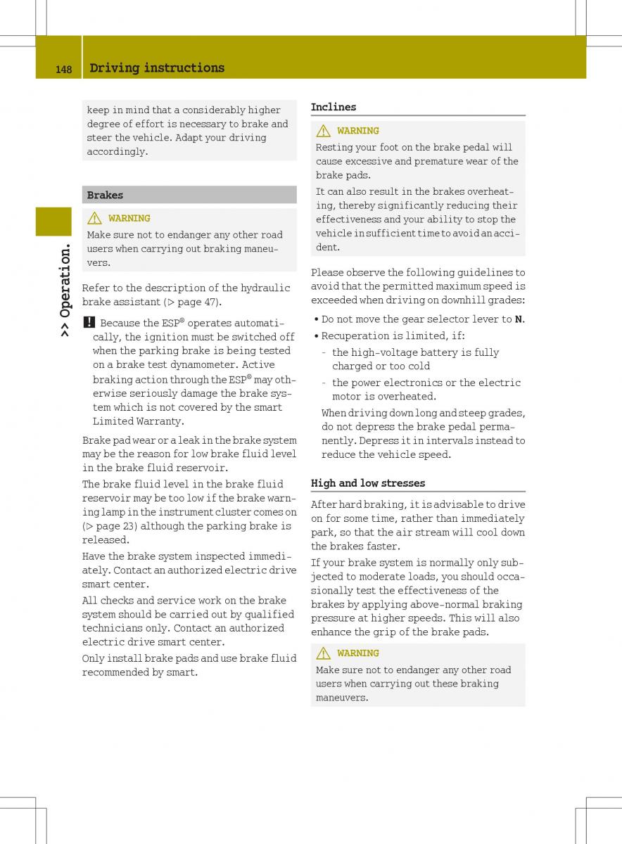 Smart Fortwo ED EV owners manual / page 150