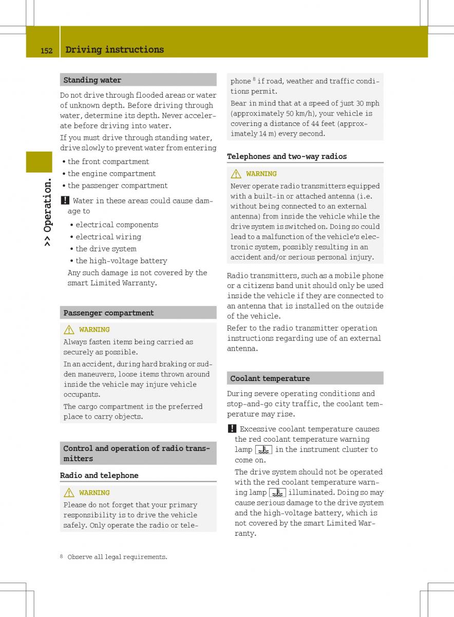 Smart Fortwo ED EV owners manual / page 154