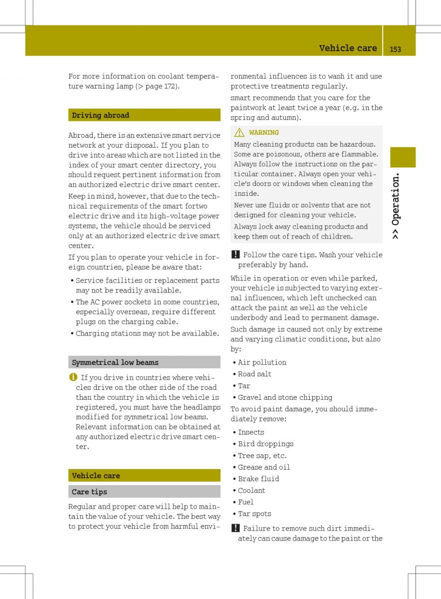 Smart Fortwo ED EV owners manual / page 155