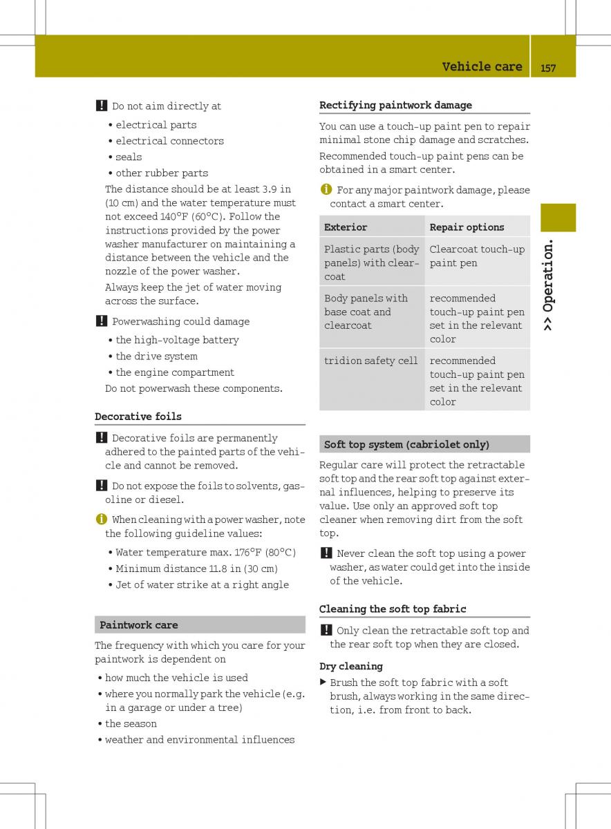 Smart Fortwo ED EV owners manual / page 159