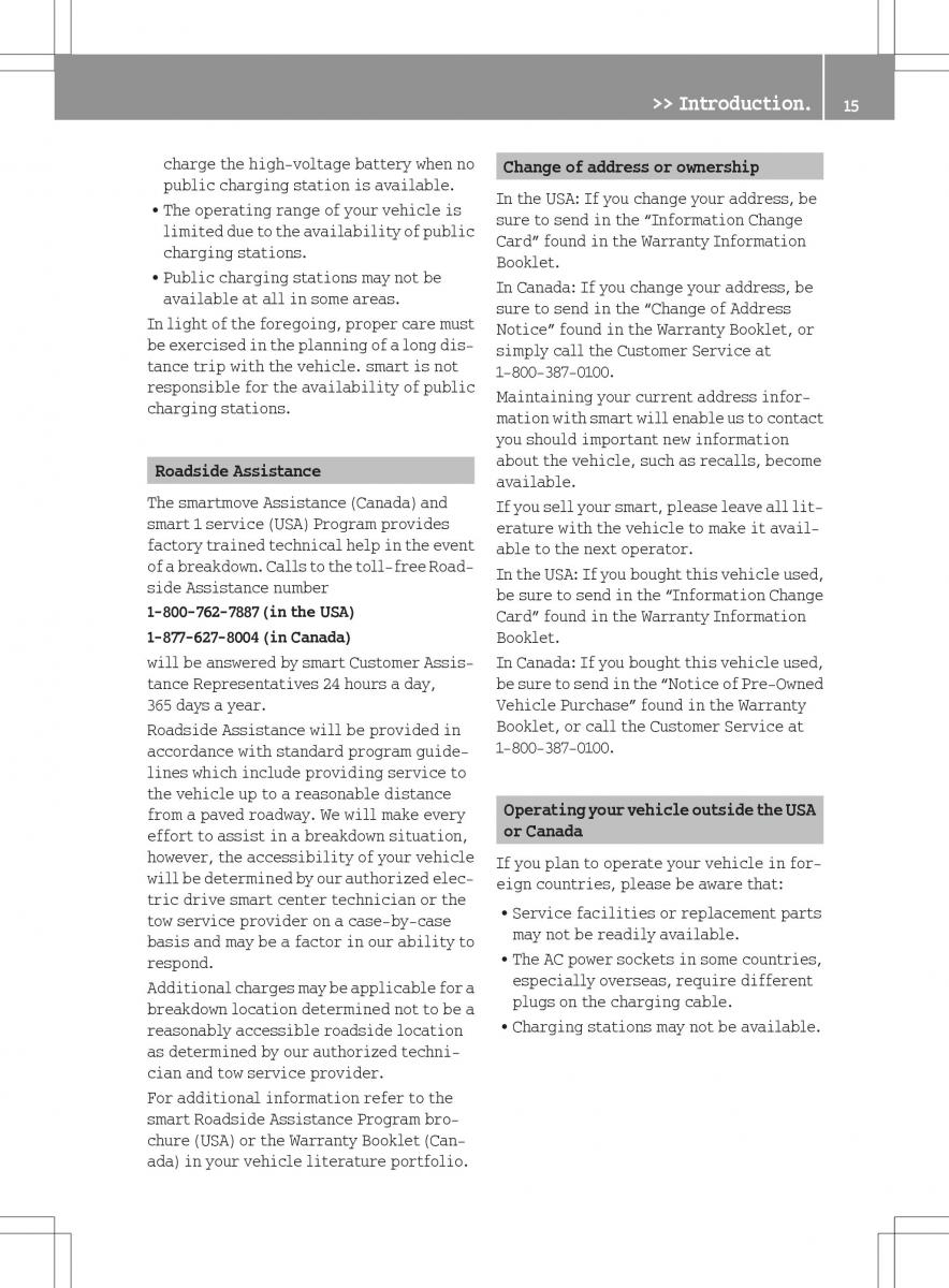 Smart Fortwo ED EV owners manual / page 17