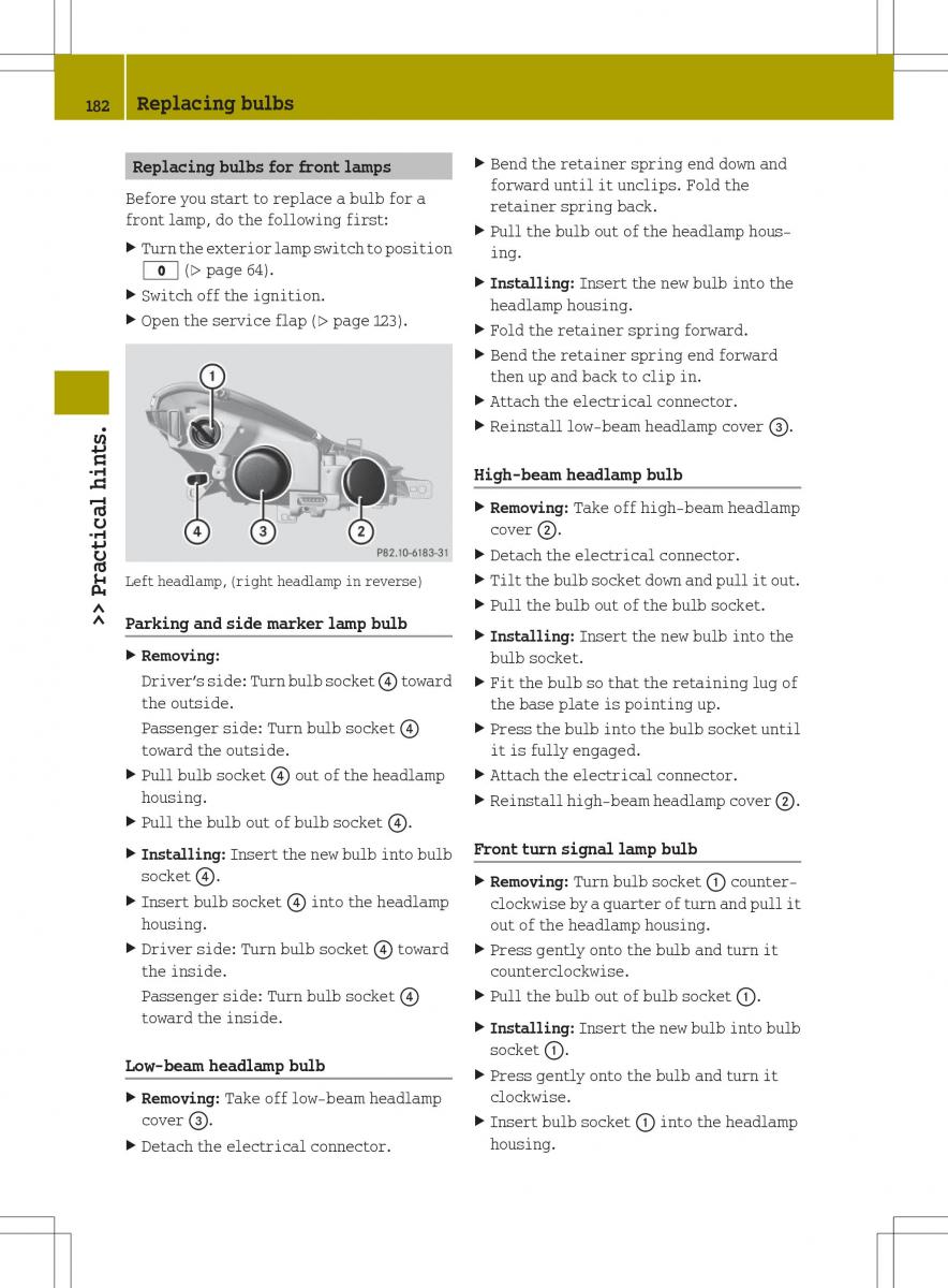 Smart Fortwo ED EV owners manual / page 184