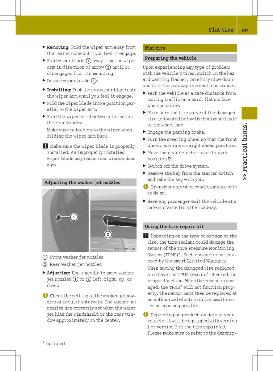 Smart Fortwo ED EV owners manual / page 189