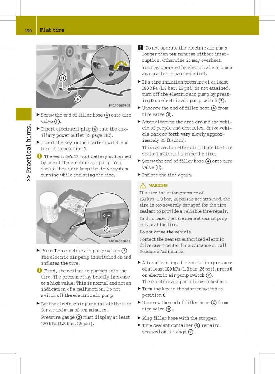 Smart Fortwo ED EV owners manual / page 192