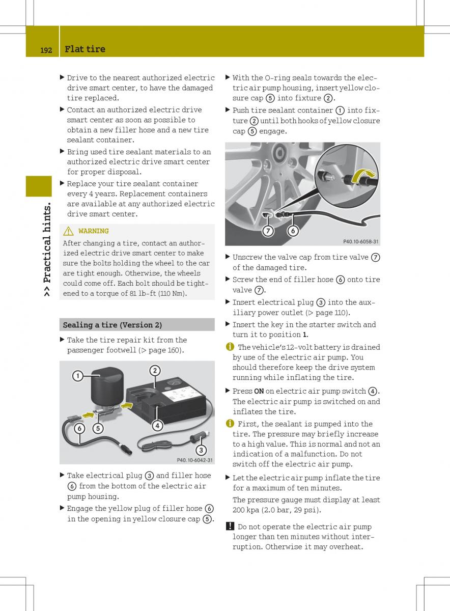 Smart Fortwo ED EV owners manual / page 194