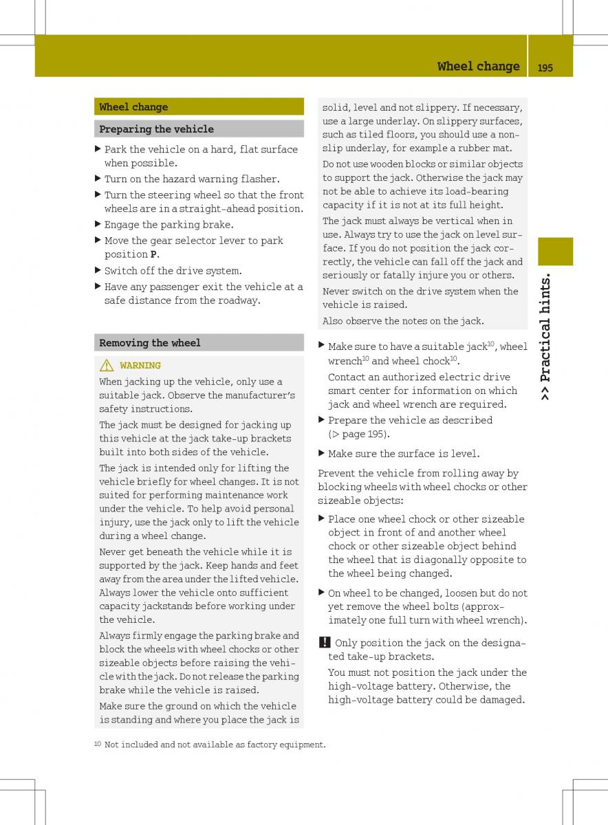 Smart Fortwo ED EV owners manual / page 197