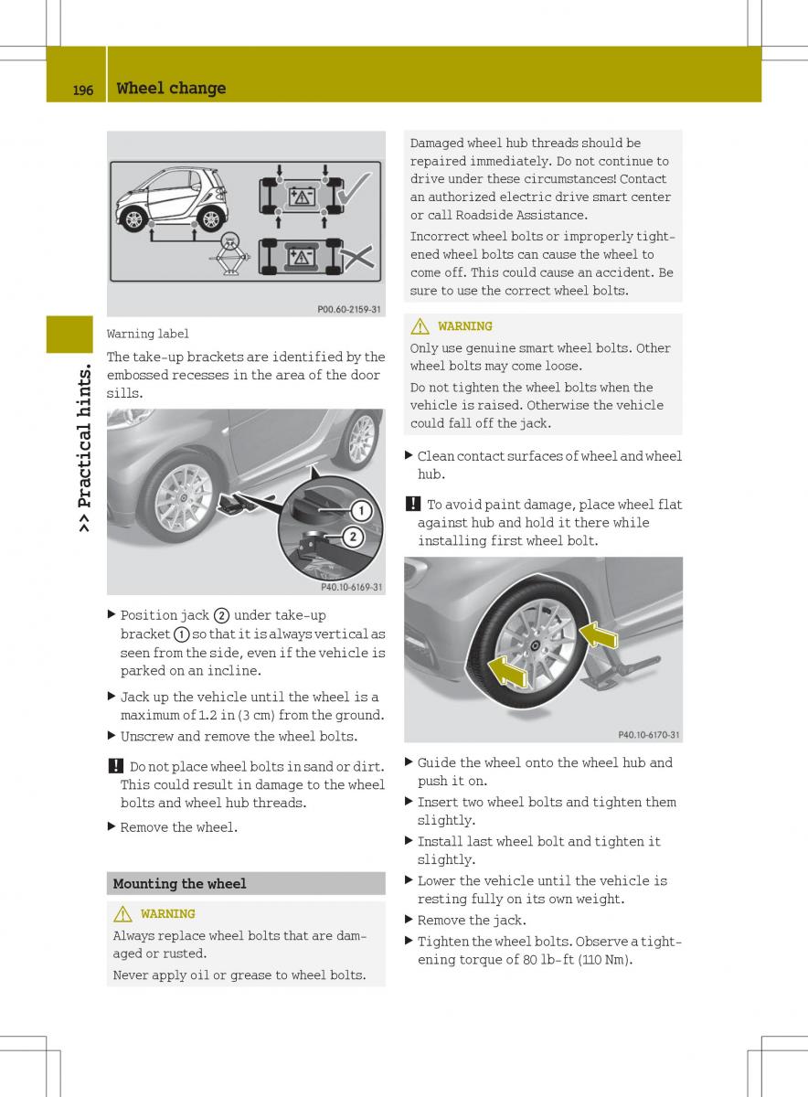 Smart Fortwo ED EV owners manual / page 198