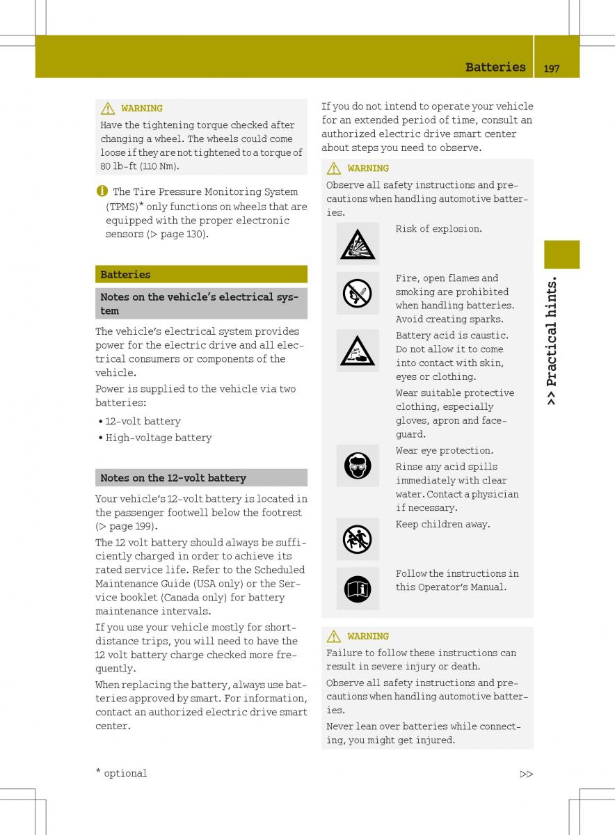 Smart Fortwo ED EV owners manual / page 199