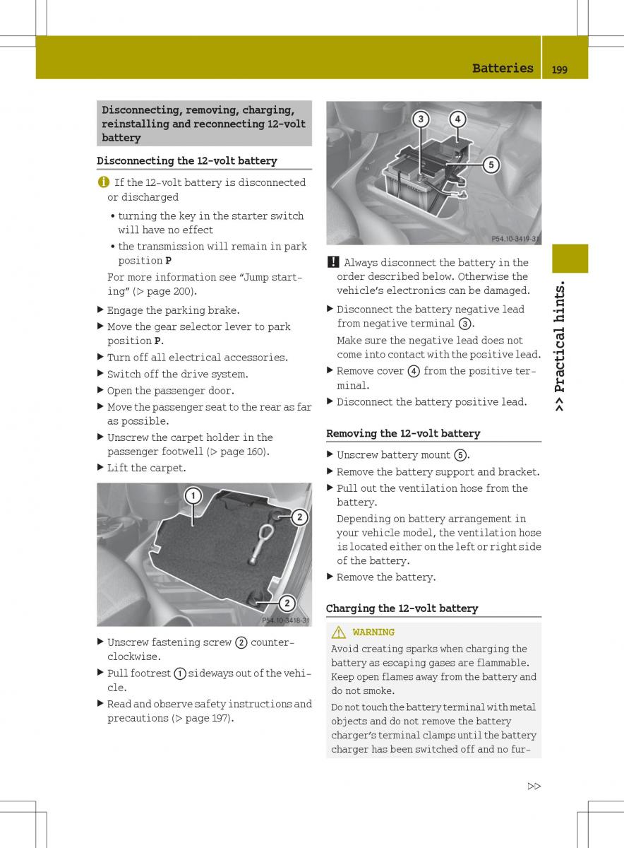 manual  Smart Fortwo ED EV owners manual / page 201