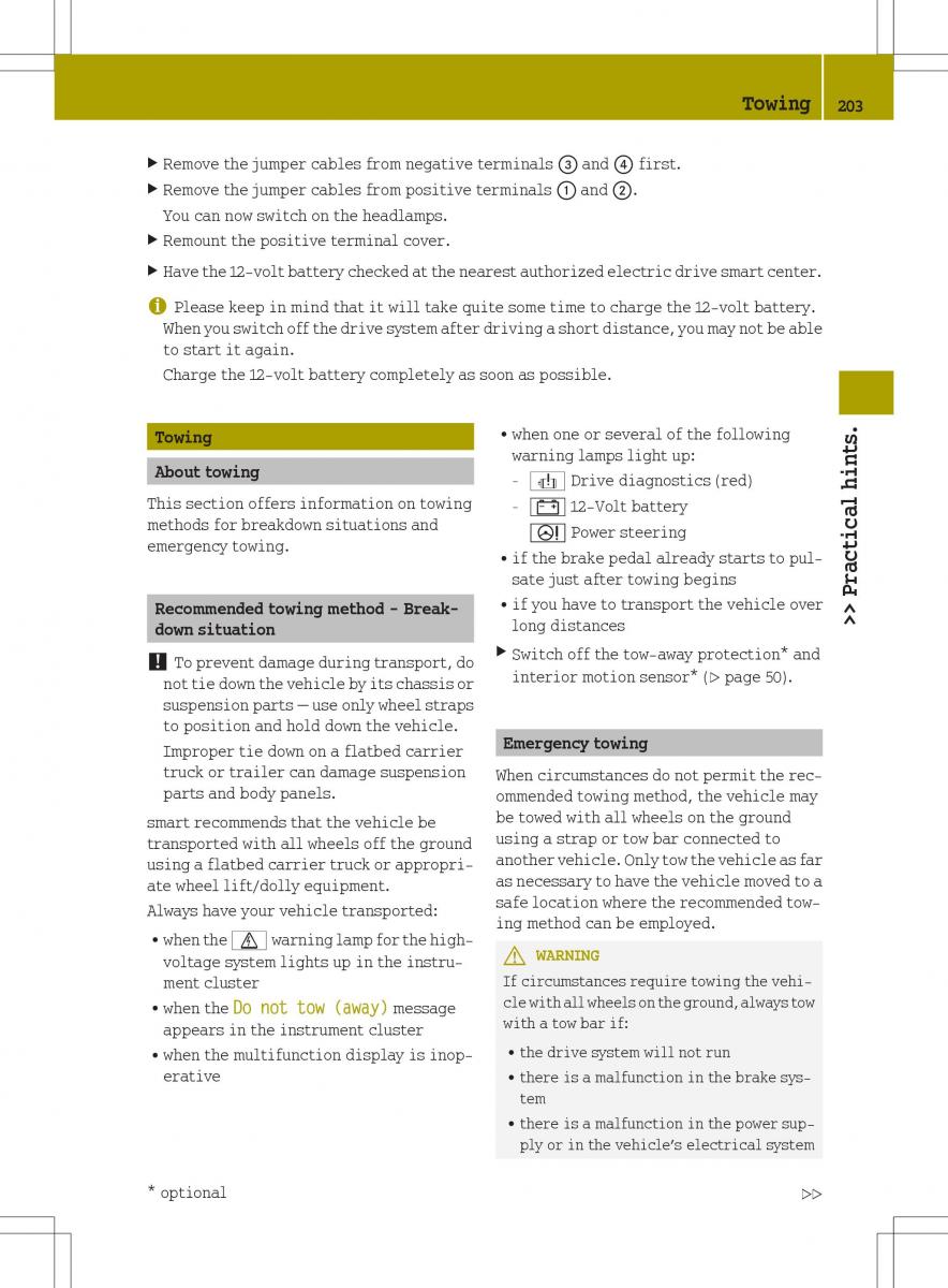 Smart Fortwo ED EV owners manual / page 205