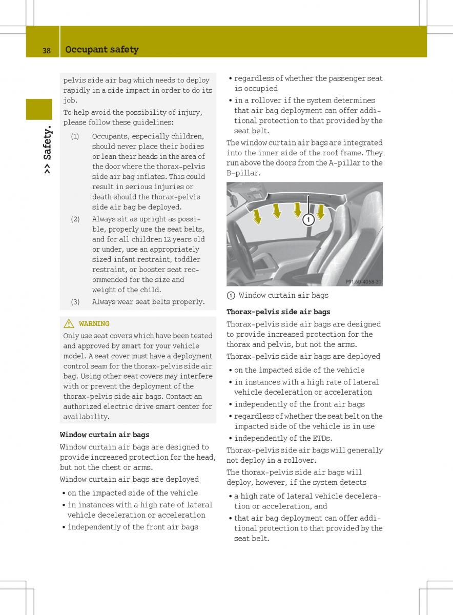 Smart Fortwo ED EV owners manual / page 40