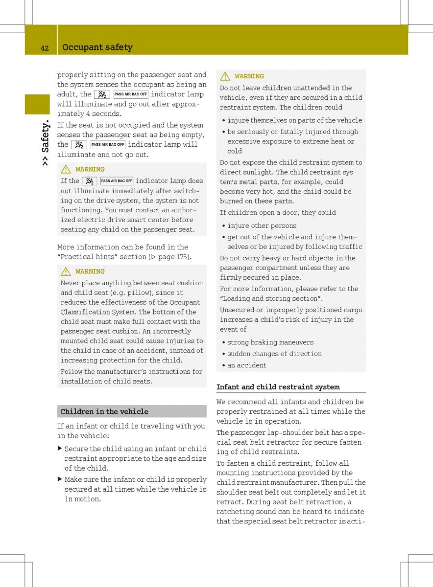 Smart Fortwo ED EV owners manual / page 44