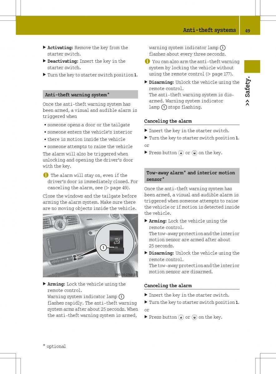 Smart Fortwo ED EV owners manual / page 51