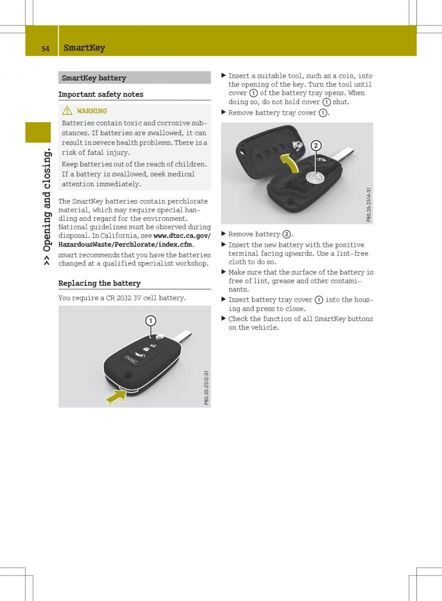 Smart Fortwo III 3 owners manual / page 56