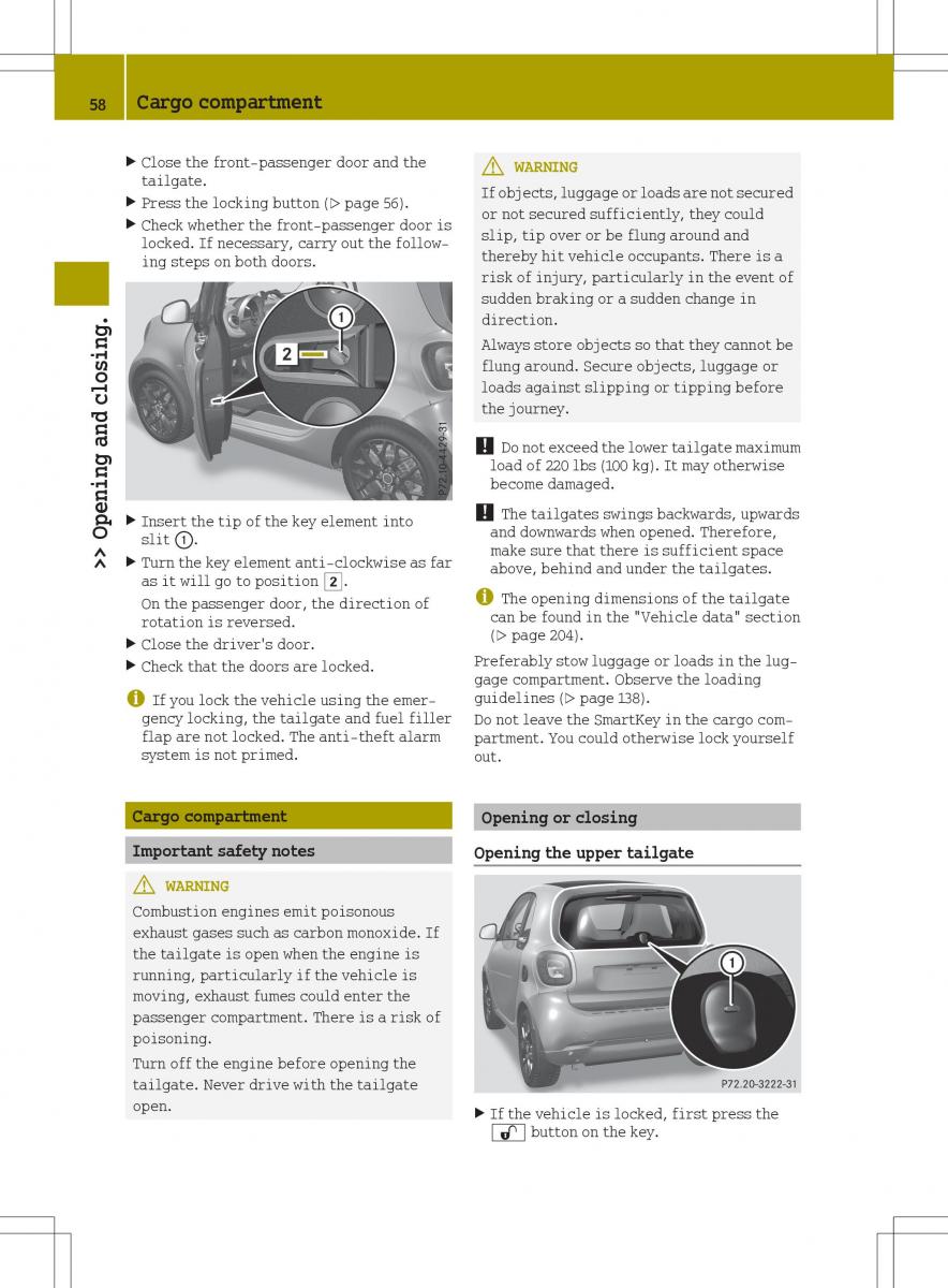 Smart Fortwo III 3 owners manual / page 60