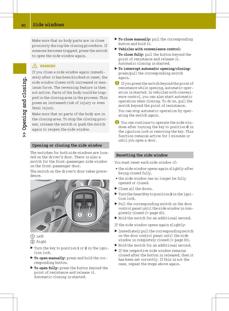 Smart Fortwo III 3 owners manual / page 62