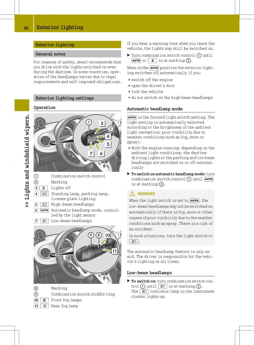 Smart Fortwo III 3 owners manual / page 70