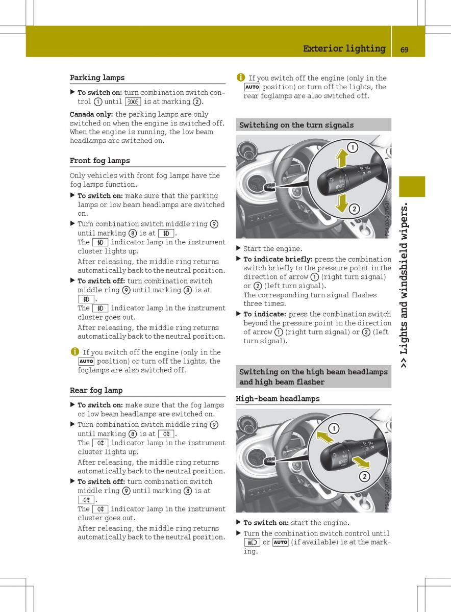 Smart Fortwo III 3 owners manual / page 71