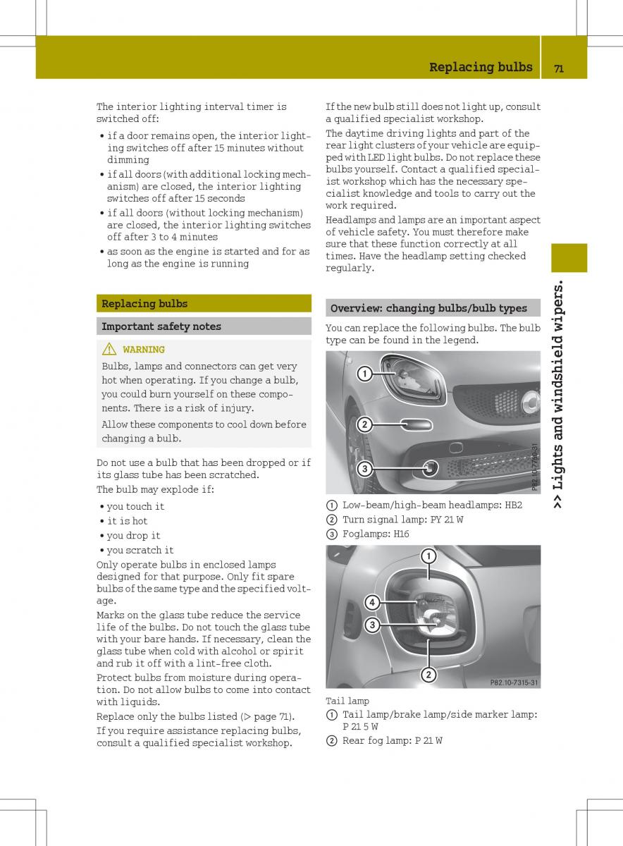 Smart Fortwo III 3 owners manual / page 73