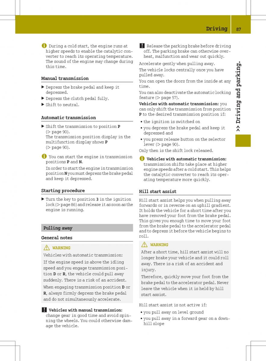 Smart Fortwo III 3 owners manual / page 89