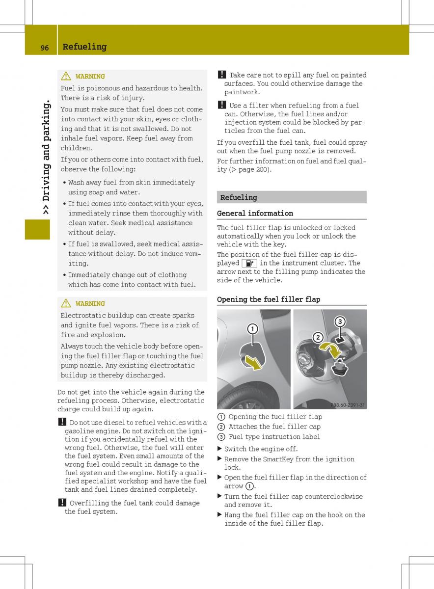 Smart Fortwo III 3 owners manual / page 98