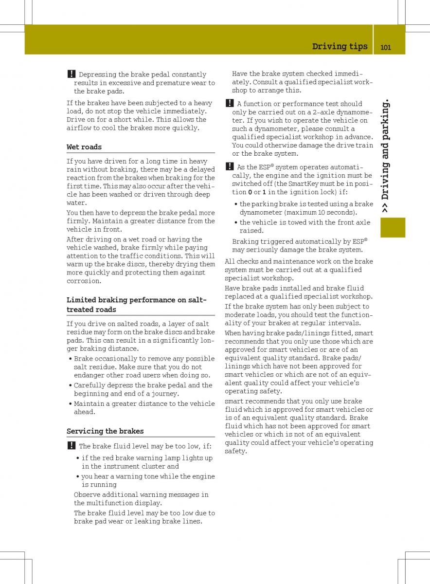 Smart Fortwo III 3 owners manual / page 103