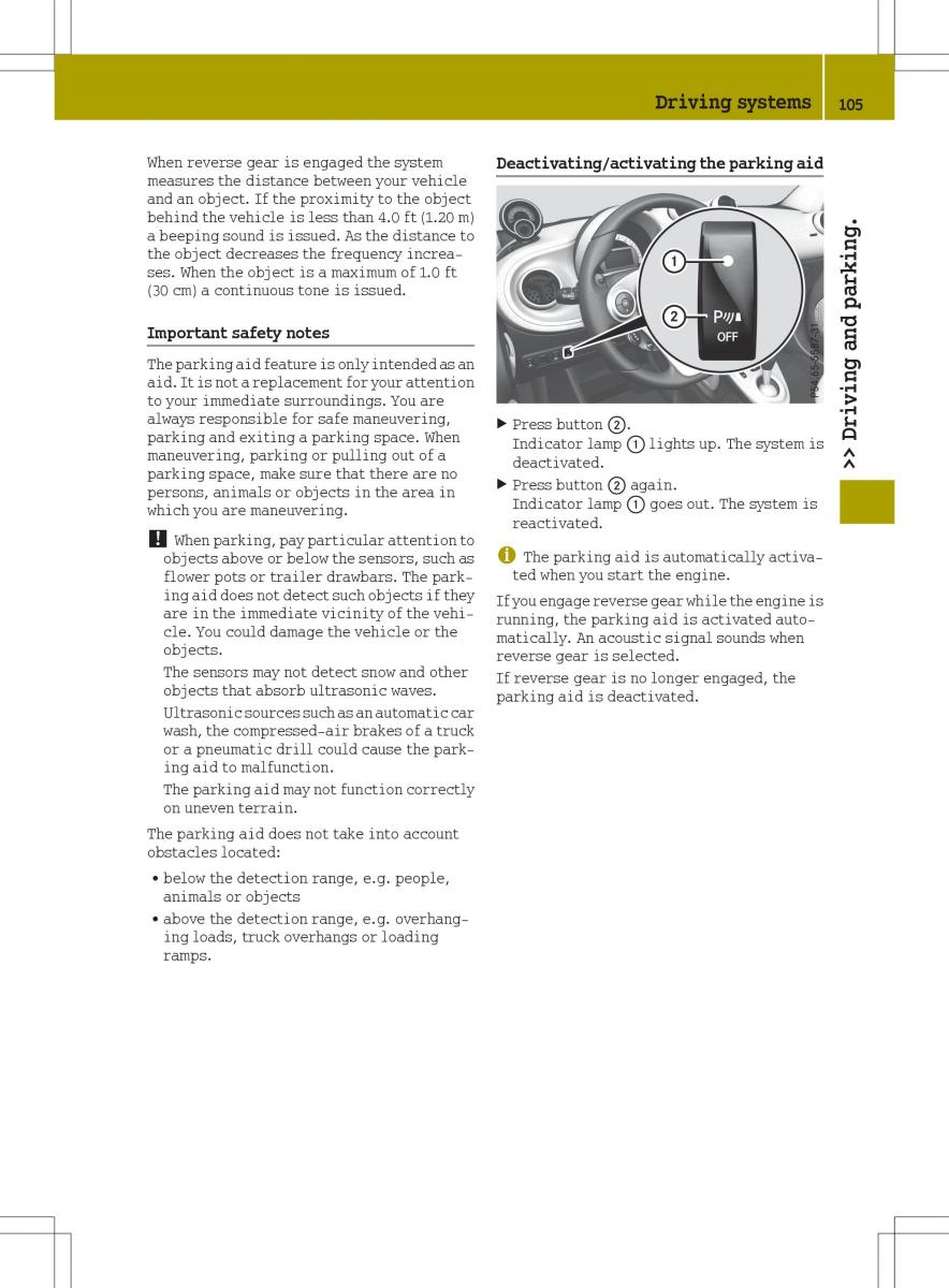 Smart Fortwo III 3 owners manual / page 107