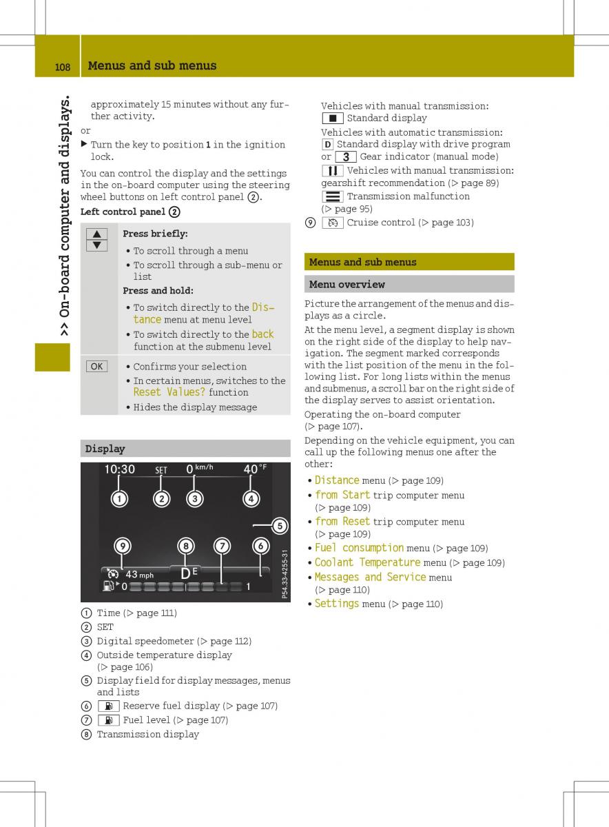 Smart Fortwo III 3 owners manual / page 110