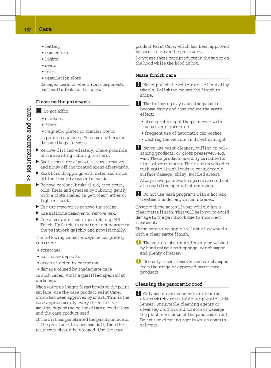 Smart Fortwo III 3 owners manual / page 154