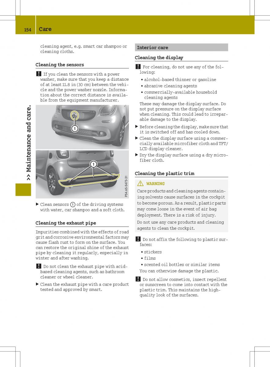 Smart Fortwo III 3 owners manual / page 156