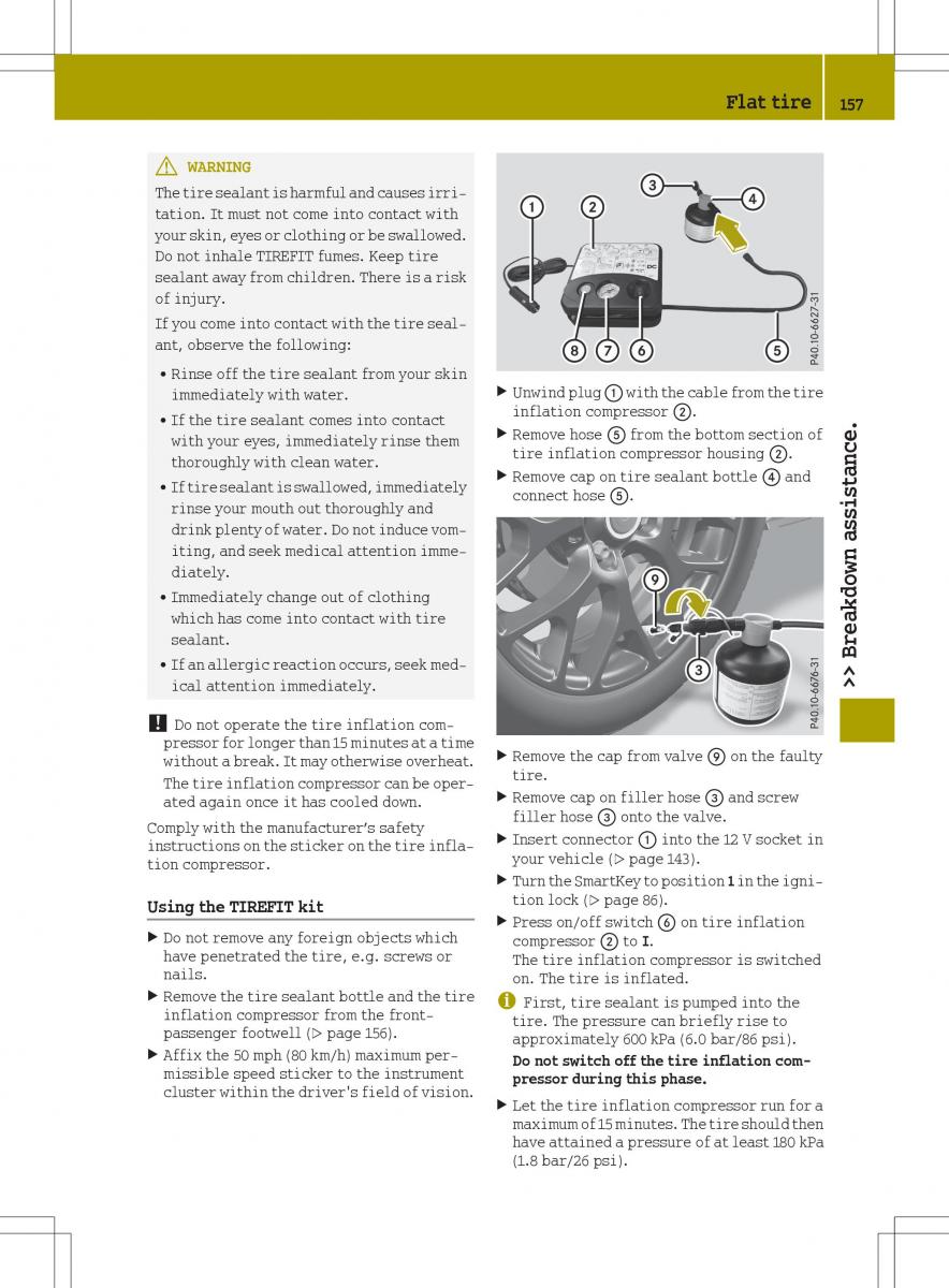 Smart Fortwo III 3 owners manual / page 159