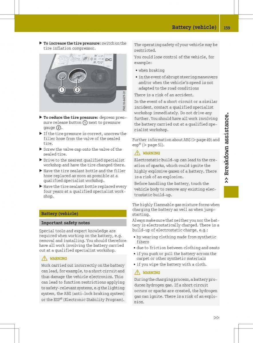 Smart Fortwo III 3 owners manual / page 161