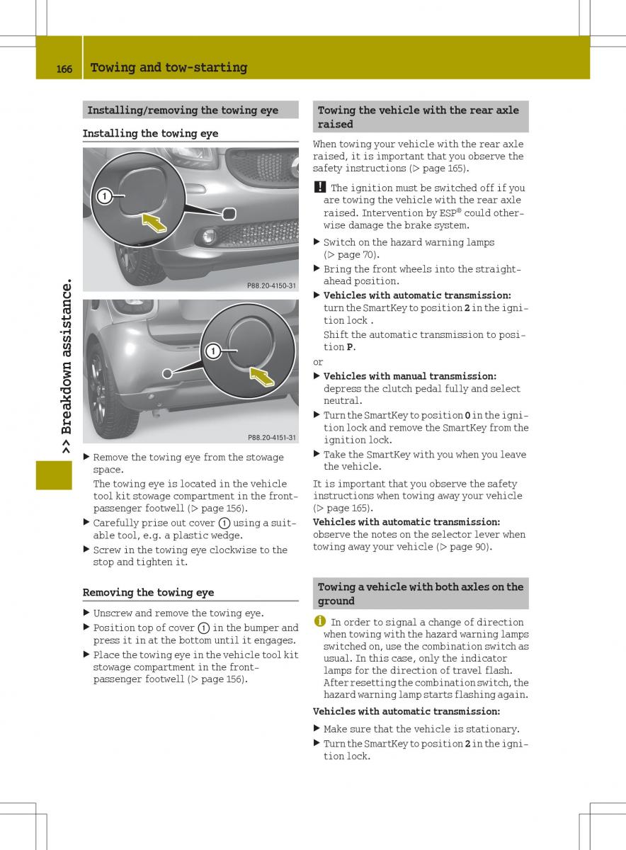 Smart Fortwo III 3 owners manual / page 168