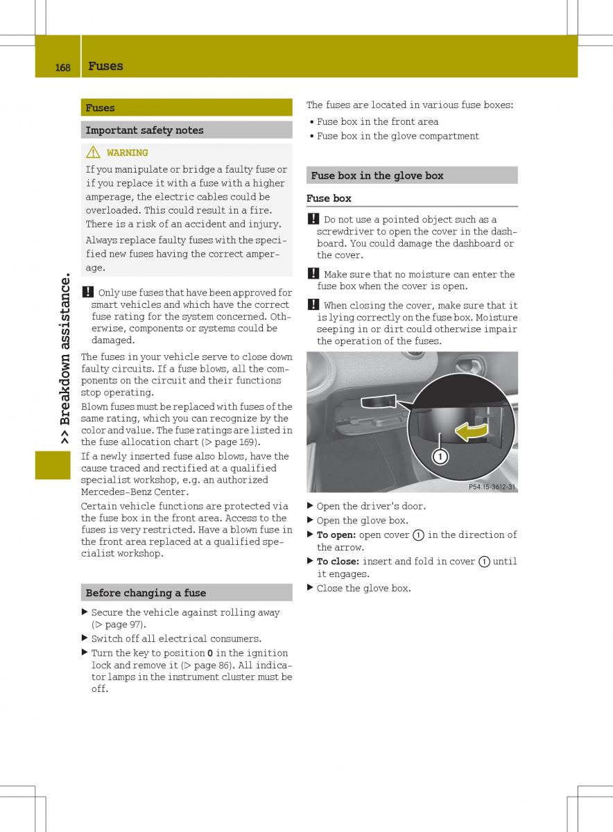 Smart Fortwo III 3 owners manual / page 170