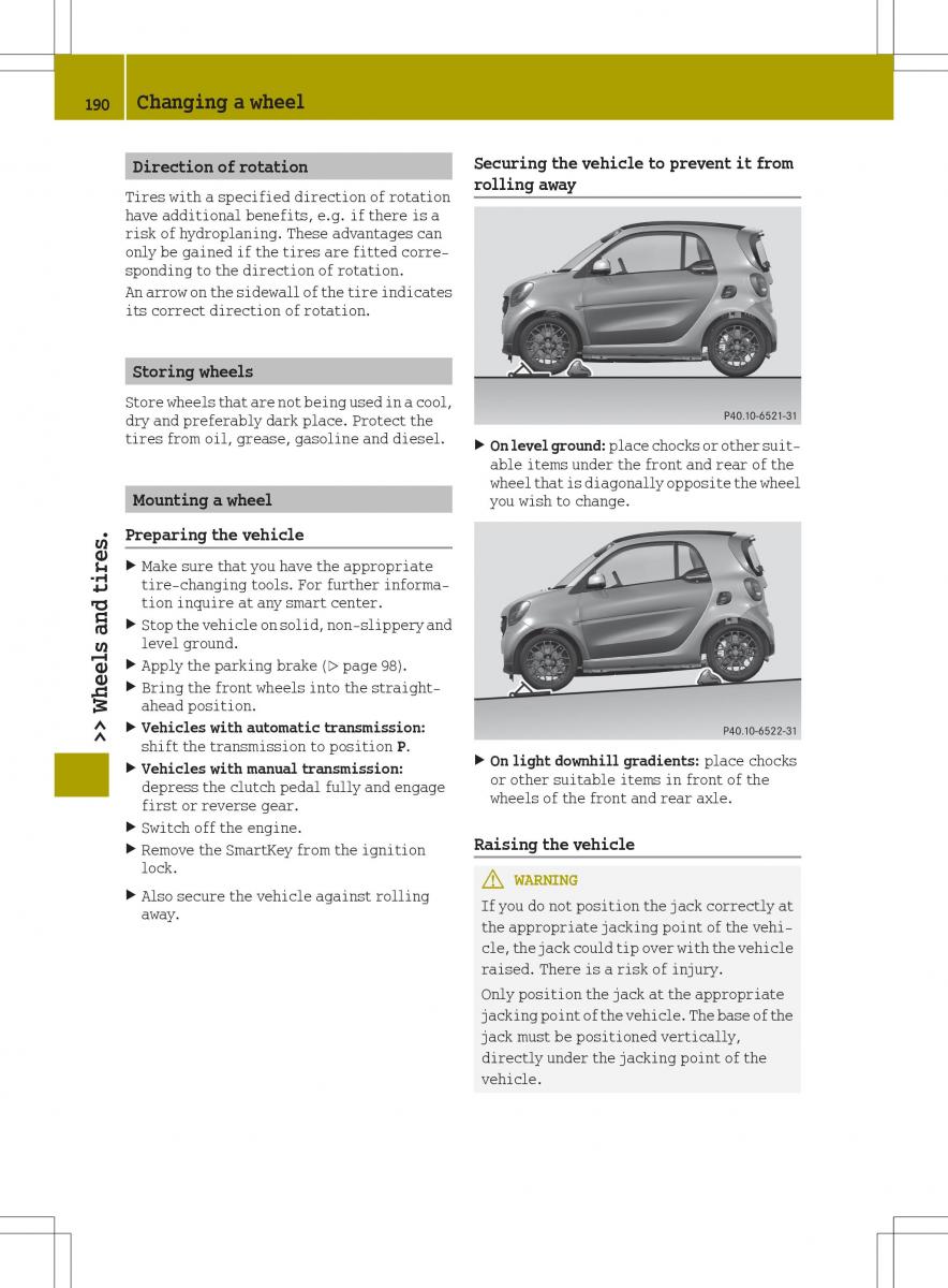 Smart Fortwo III 3 owners manual / page 192