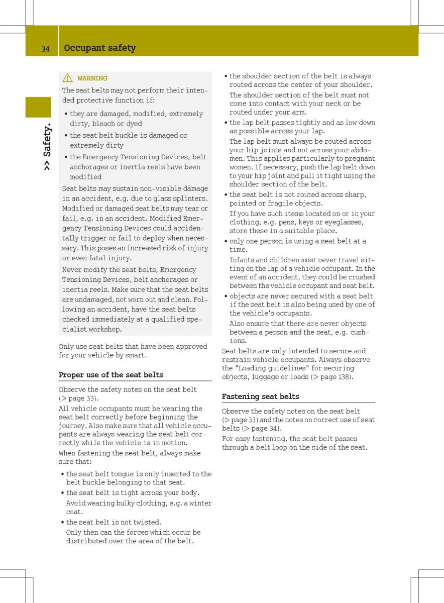 Smart Fortwo III 3 owners manual / page 36