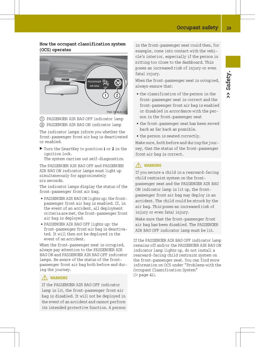 Smart Fortwo III 3 owners manual / page 41