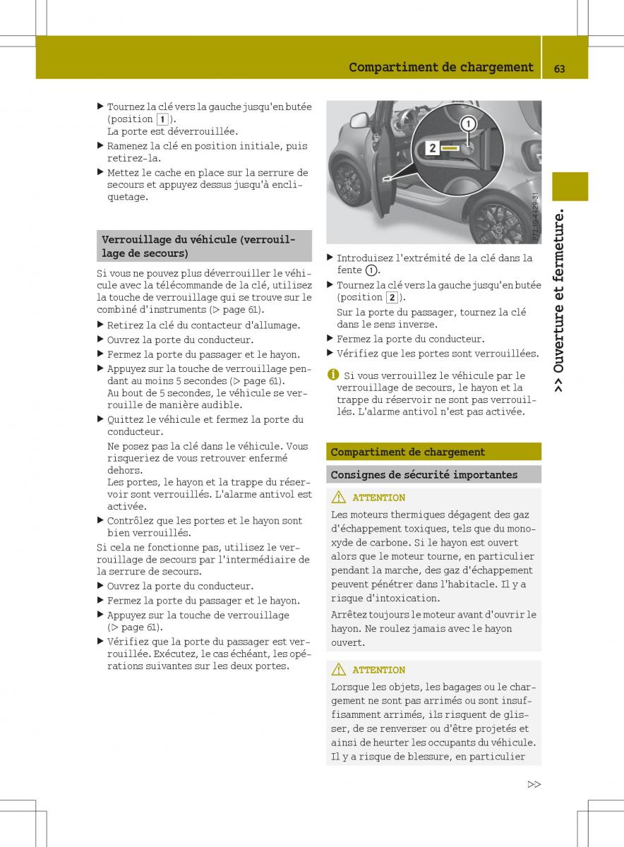 Smart Fortwo III 3 manuel du proprietaire / page 65